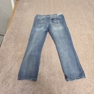 Silver Jeans Co. Aiko Mid Capri Women's W29 L22.5  Embroidered Pockets